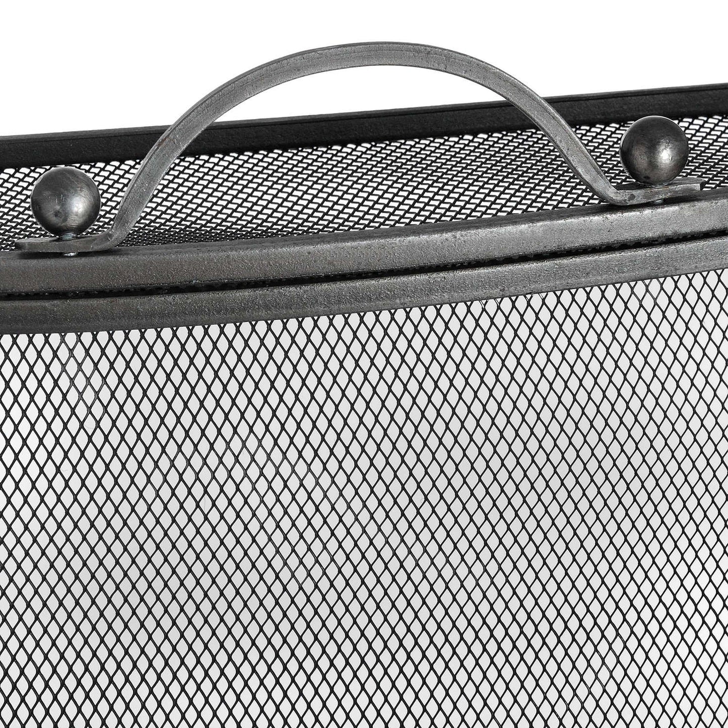 Mesh Fireguard in Antique Pewter Effect Finish – Handcrafted Classic Fireside Screen