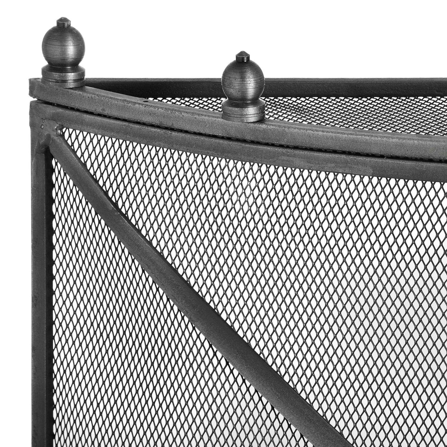 Mesh Fireguard in Antique Pewter Effect Finish – Handcrafted Classic Fireside Screen