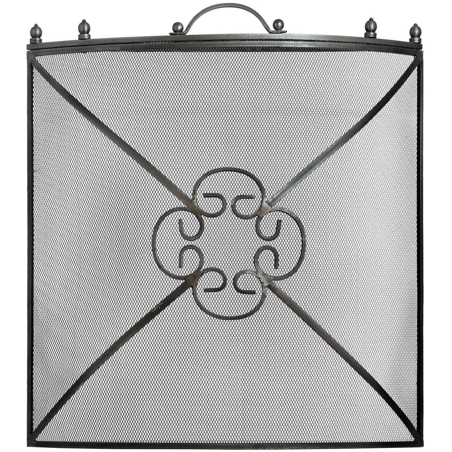 Mesh Fireguard in Antique Pewter Effect Finish – Handcrafted Classic Fireside Screen