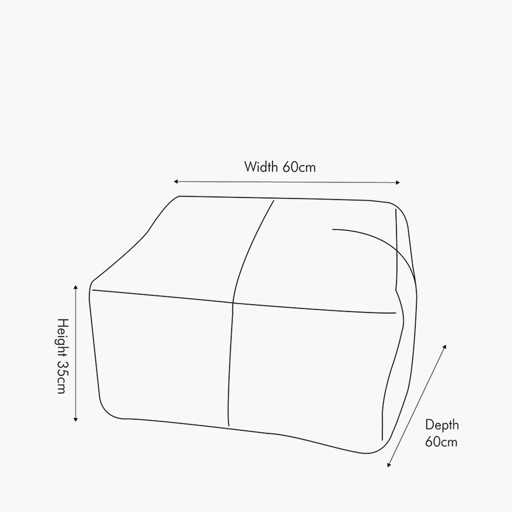 Matteo Natural Tan Leather Square Pouffe – Contemporary Leather Footstool & Occasional Seating