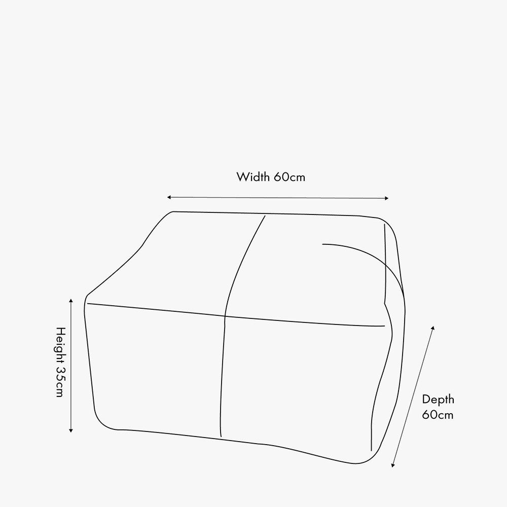 Matteo Peppercorn Leather Square Pouffe – Contemporary Leather Footstool & Occasional Seating