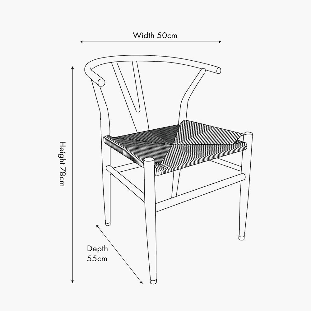 Shop the Quinn Dining Chair with the woven natural paper rope seat and finished in a contemporary black colour. Shop online now at www.nobleandnook.co.uk