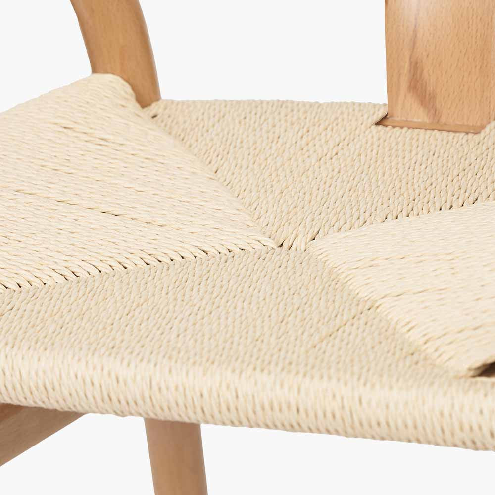 Shop the Quinn Dining Chair crafted from beech wood and finished in beautiful natural hue with a woven natural rope seat. Shop online now at www.nobleandnook.co.uk