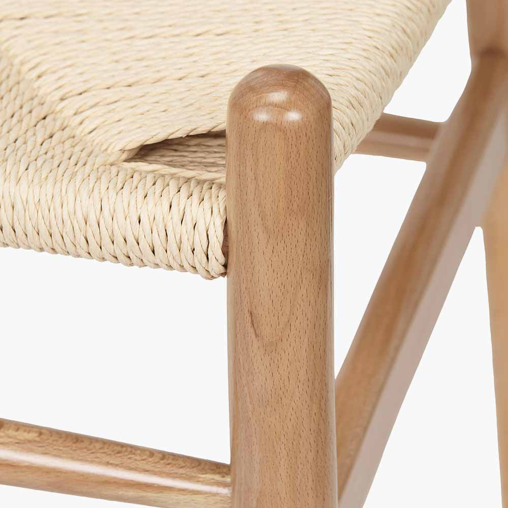 Shop the Quinn Dining Chair crafted from beech wood and finished in beautiful natural hue with a woven natural rope seat. Shop online now at www.nobleandnook.co.uk