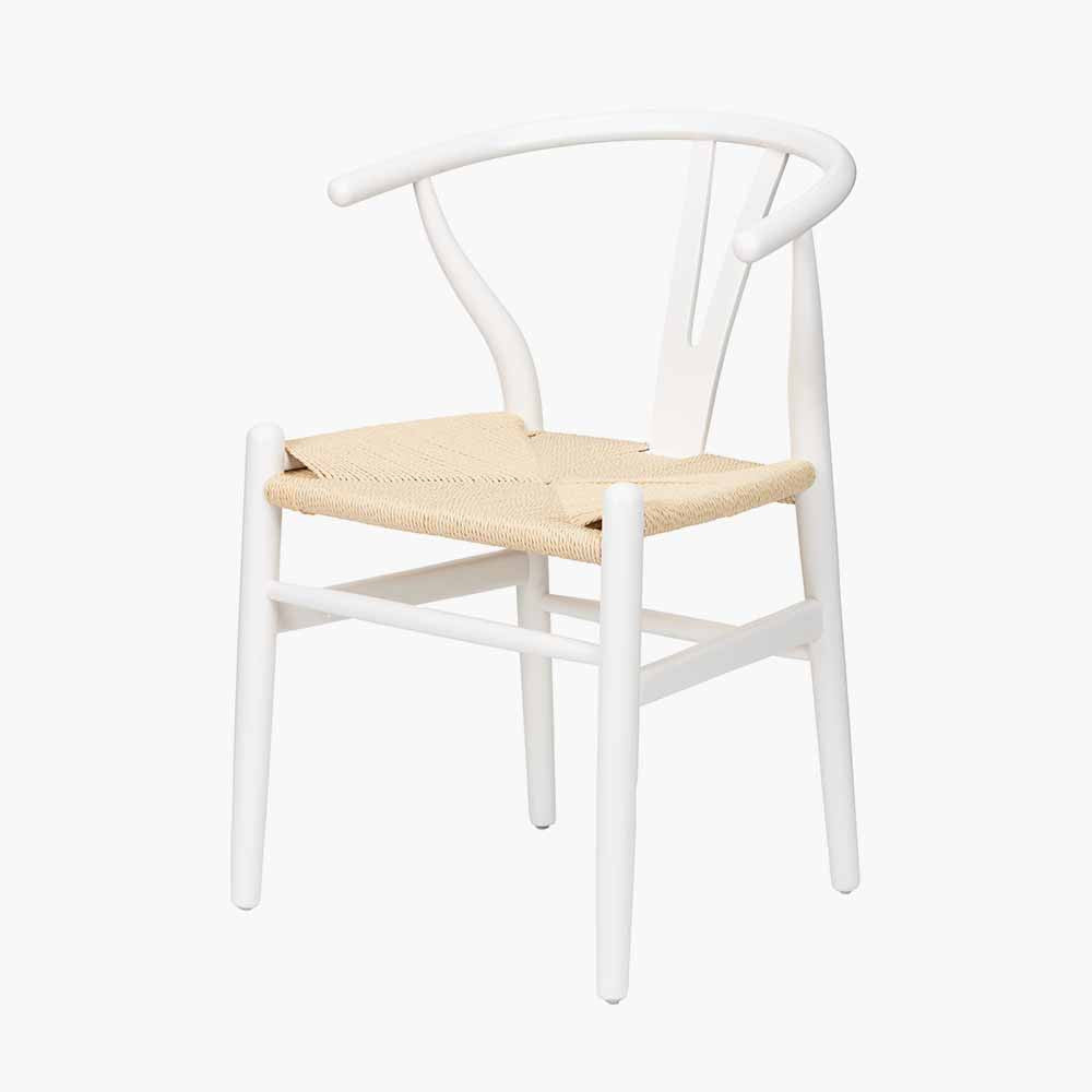 Shop the Quinn Dining Chair, expertly crafted from beech wood and finished in sleek Scandi style white by Pacific Lifestyle. Shop online now at www.nobleandnook.co.uk