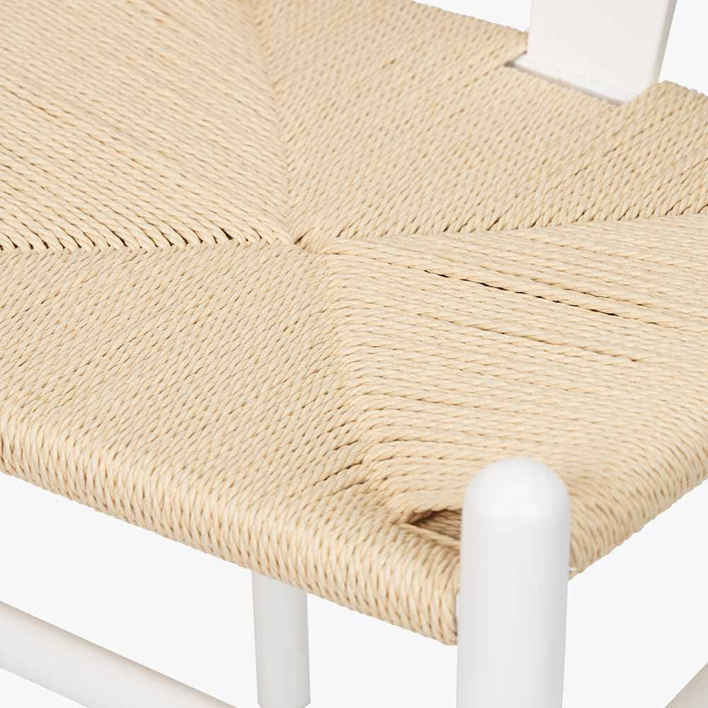 Shop the Quinn Dining Chair, expertly crafted from beech wood and finished in sleek Scandi style white by Pacific Lifestyle. Shop online now at www.nobleandnook.co.uk
