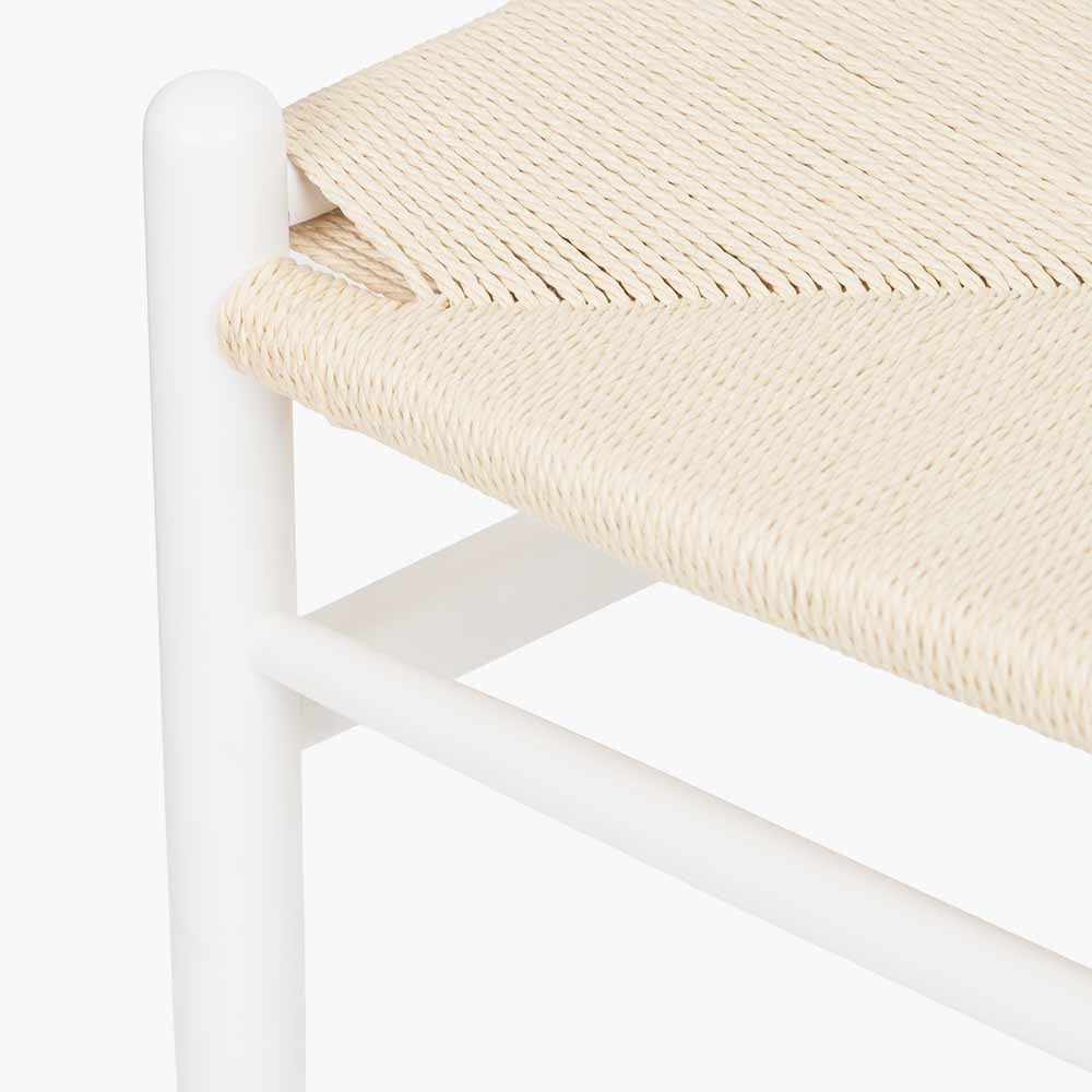 Shop the Quinn Dining Chair, expertly crafted from beech wood and finished in sleek Scandi style white by Pacific Lifestyle. Shop online now at www.nobleandnook.co.uk