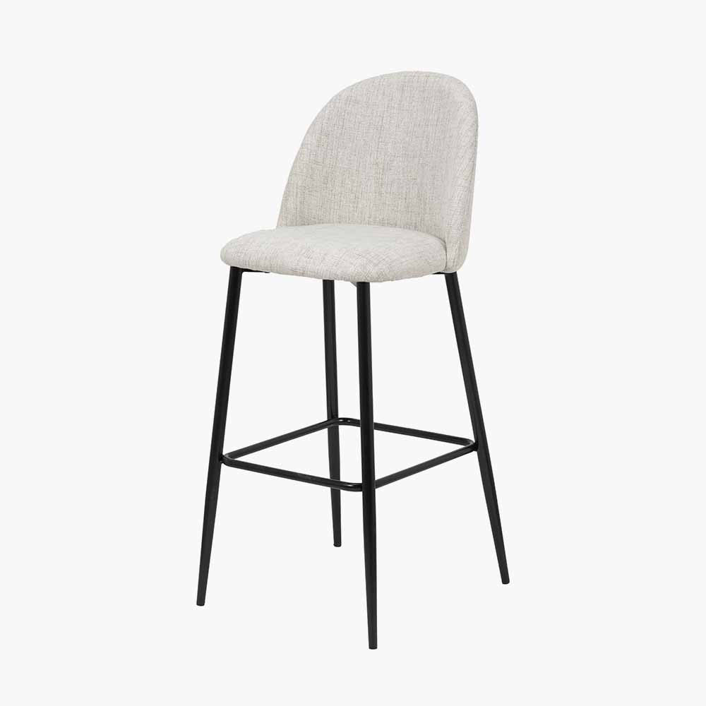 Refine your space with the Turi Pebble Linen Mix and Black Metal Bar Stool with gently curved backrest and soft pebble-toned linen mix upholstery. Shop online today at www.nobleandnook.co.uk