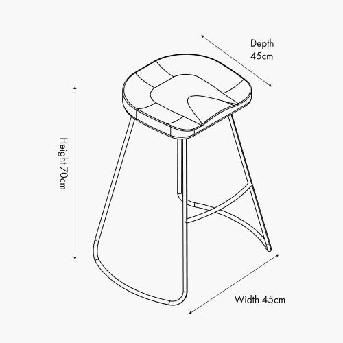 Enhance your seating area with this minimalist bar stool featuring a solid ash wood seat paired with black metal legs, creating a striking contrast that suits contemporary interiors. Shop online today at www.nobleandnook.co.uk