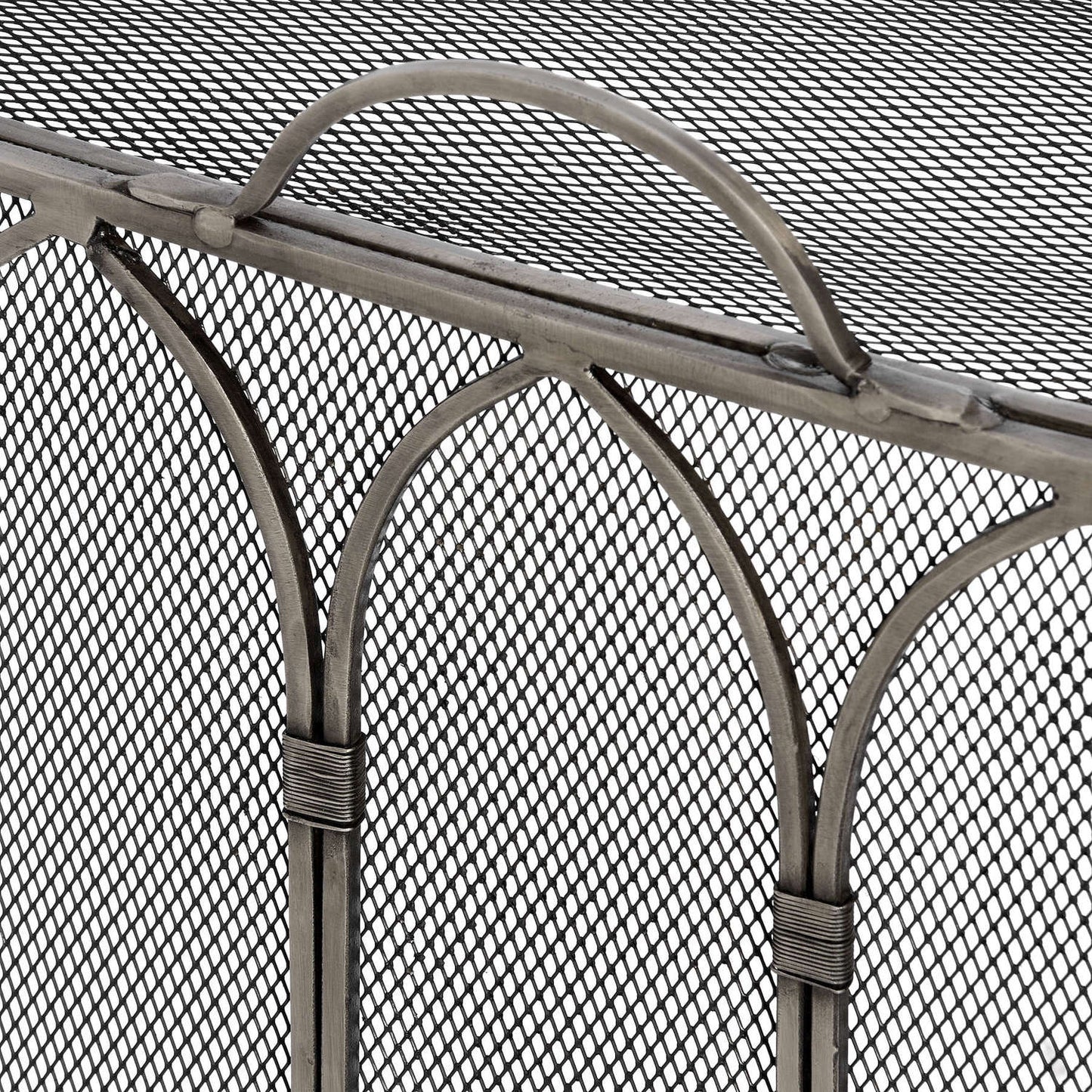 Gothic Antique Pewter Firescreen – Handcrafted Fireside Elegance