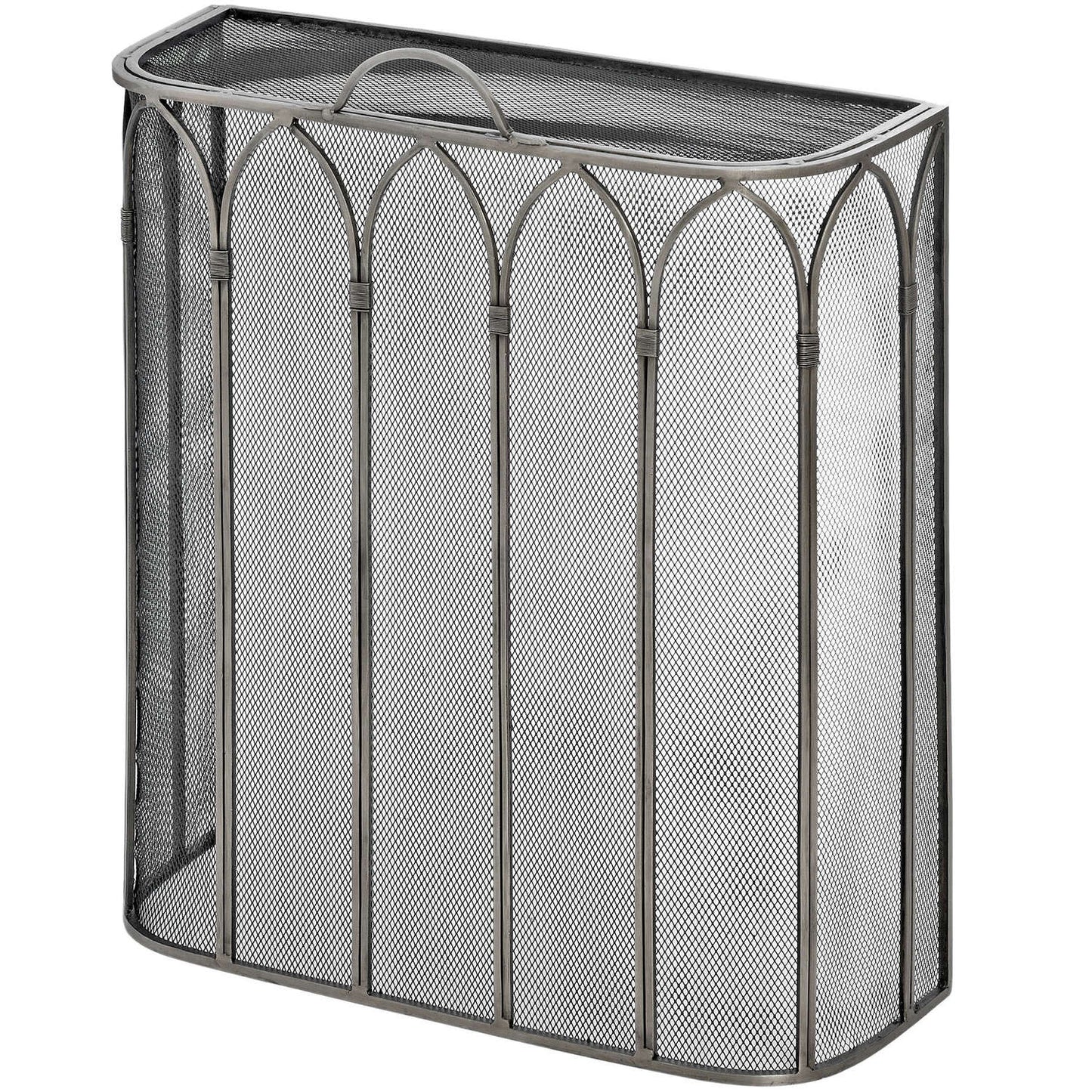 Gothic Antique Pewter Firescreen – Handcrafted Fireside Elegance