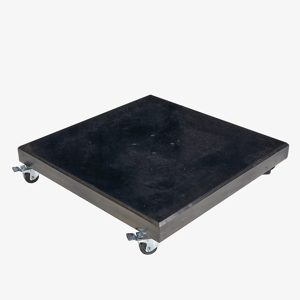 Shop this 90KG parasol base in polished black granite, designed exclusively for use with free arm parasols, it features wheels for easy movement. Shop online today at www.nobleandnook.co.uk