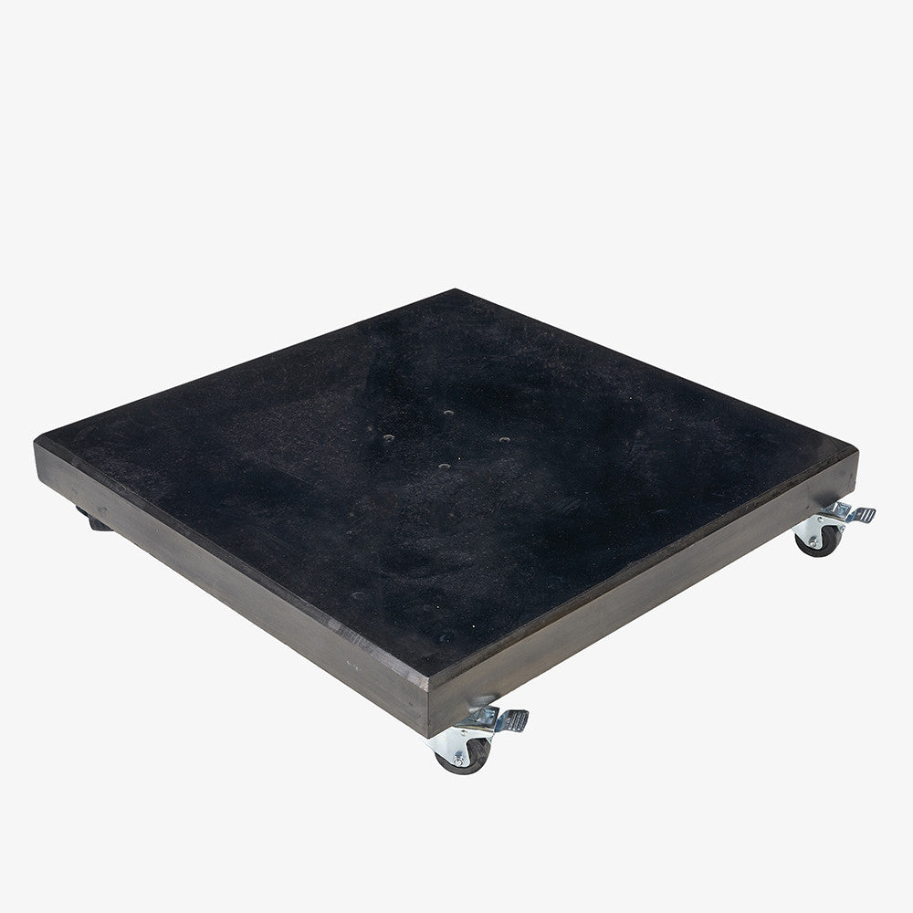 Shop this 90KG parasol base in polished black granite, designed exclusively for use with free arm parasols, it features wheels for easy movement. Shop online today at www.nobleandnook.co.uk