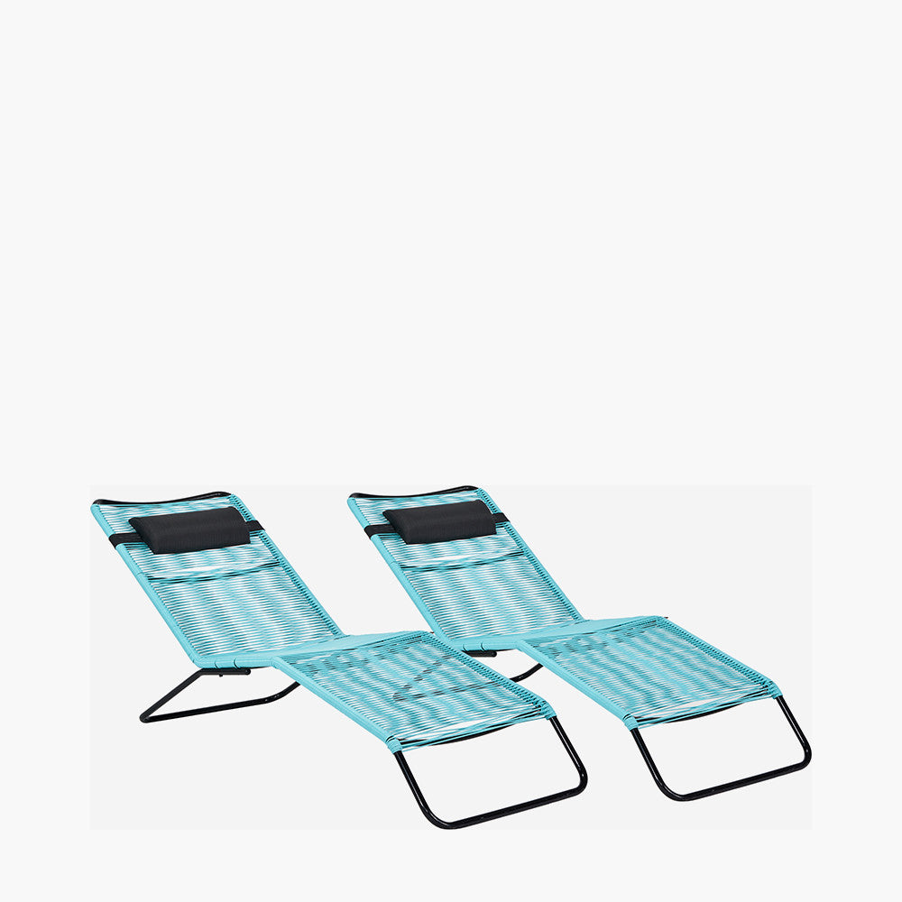 Rio Blue Outdoor Sun Loungers