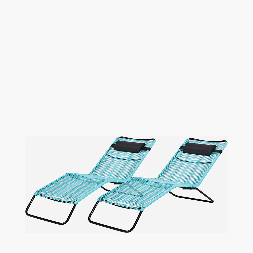 Rio Blue Outdoor Sun Loungers