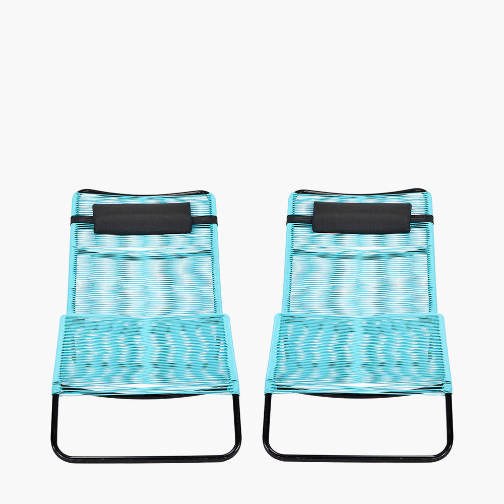 Rio Blue Outdoor Sun Loungers