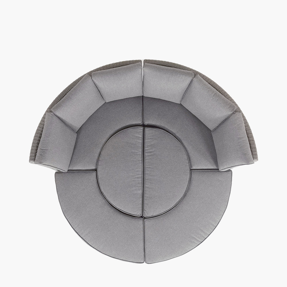 Slate Grey Outdoor Daybed Dining Set with Ceramic Top