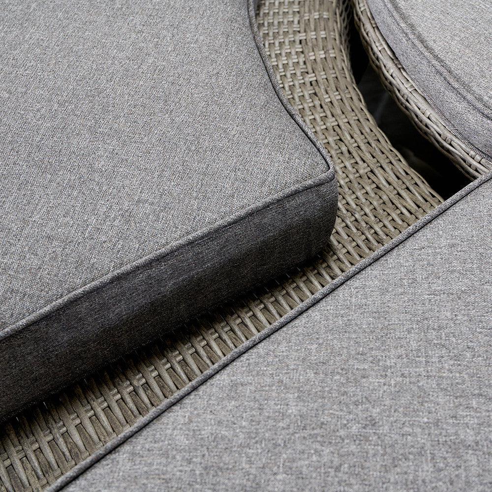 Slate Grey Outdoor Daybed Dining Set with Ceramic Top