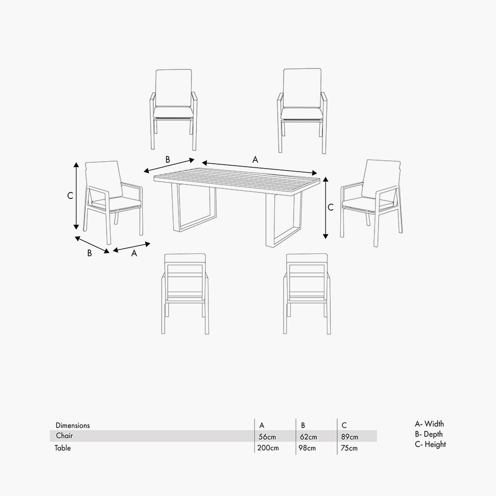 Transform your garden with the Stockholm 6 Seater Limestone Outdoor Dining Set, powder coated aluminium frame with natural Teak Wood accents. Shop online today at www.nobleandnook.co.uk