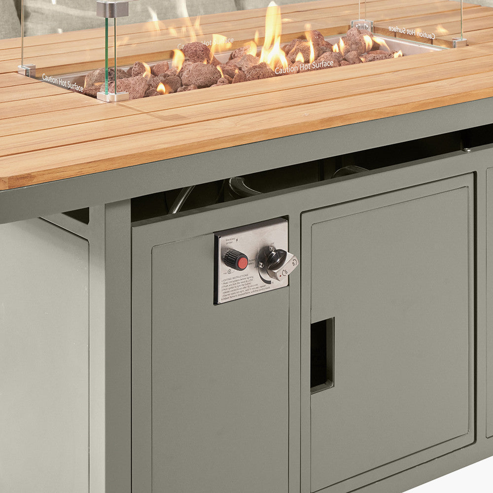 Enhance your outdoor living with the Stockholm Limestone Outdoor Corner Seating Set including Fire Pit Table, perfect for garden entertaining and relaxation. Shop today at www.nobleandnook.co.uk