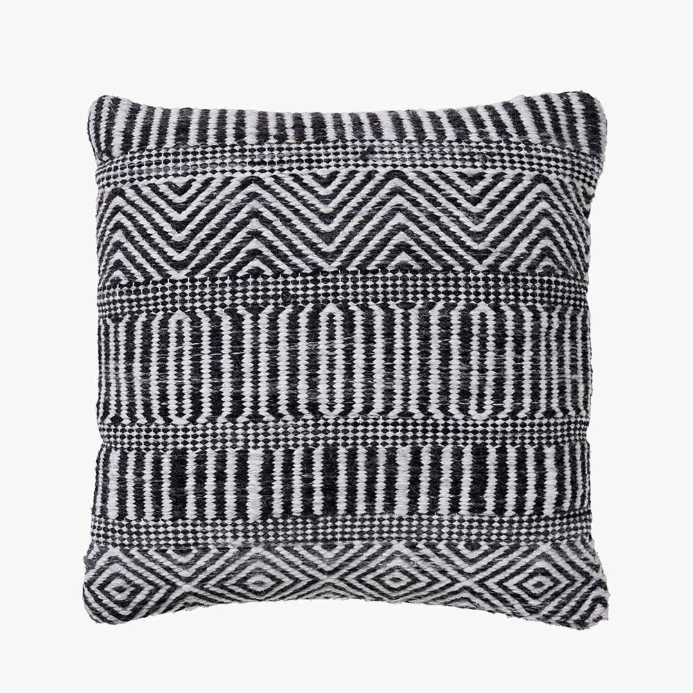 Black and White Inca Design Scatter Cushion – Eco-Friendly Indoor & Outdoor Cushion