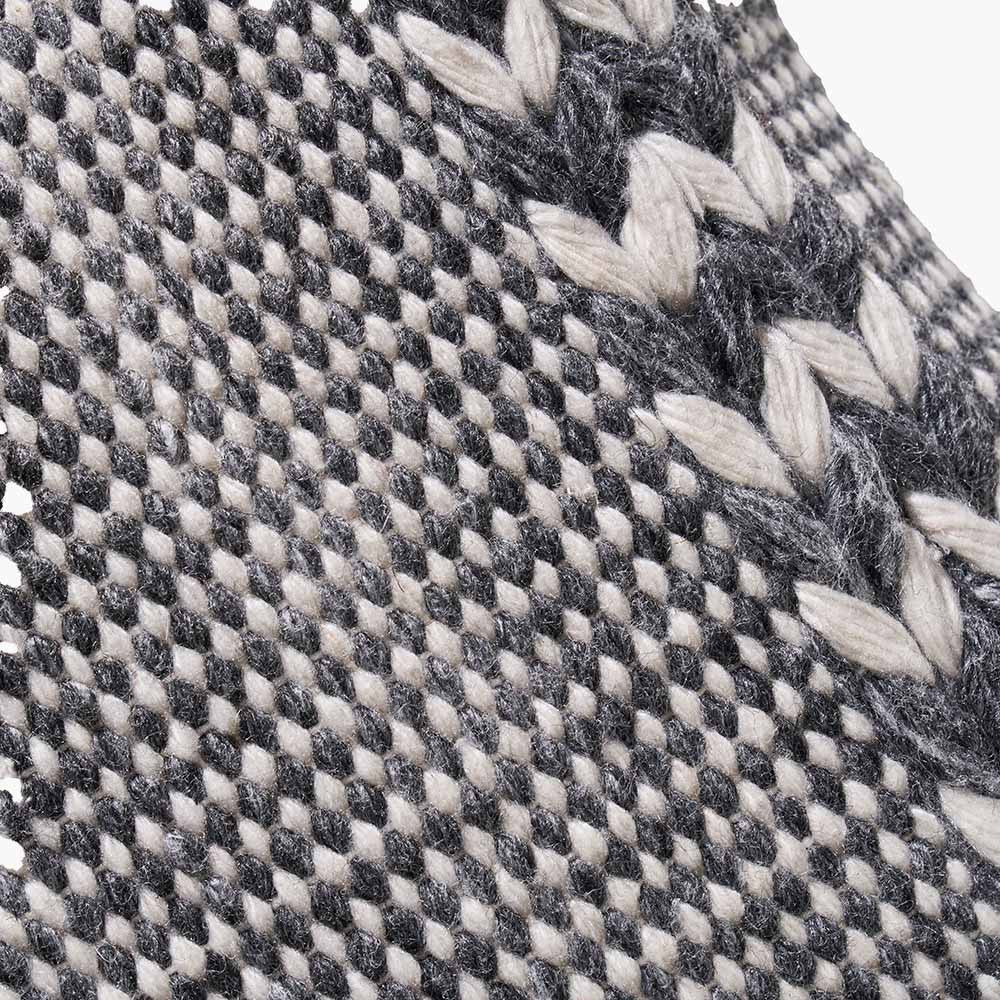 Grey and White Plaited Stripe Design Scatter Cushion – Sustainable Indoor & Outdoor Cushion