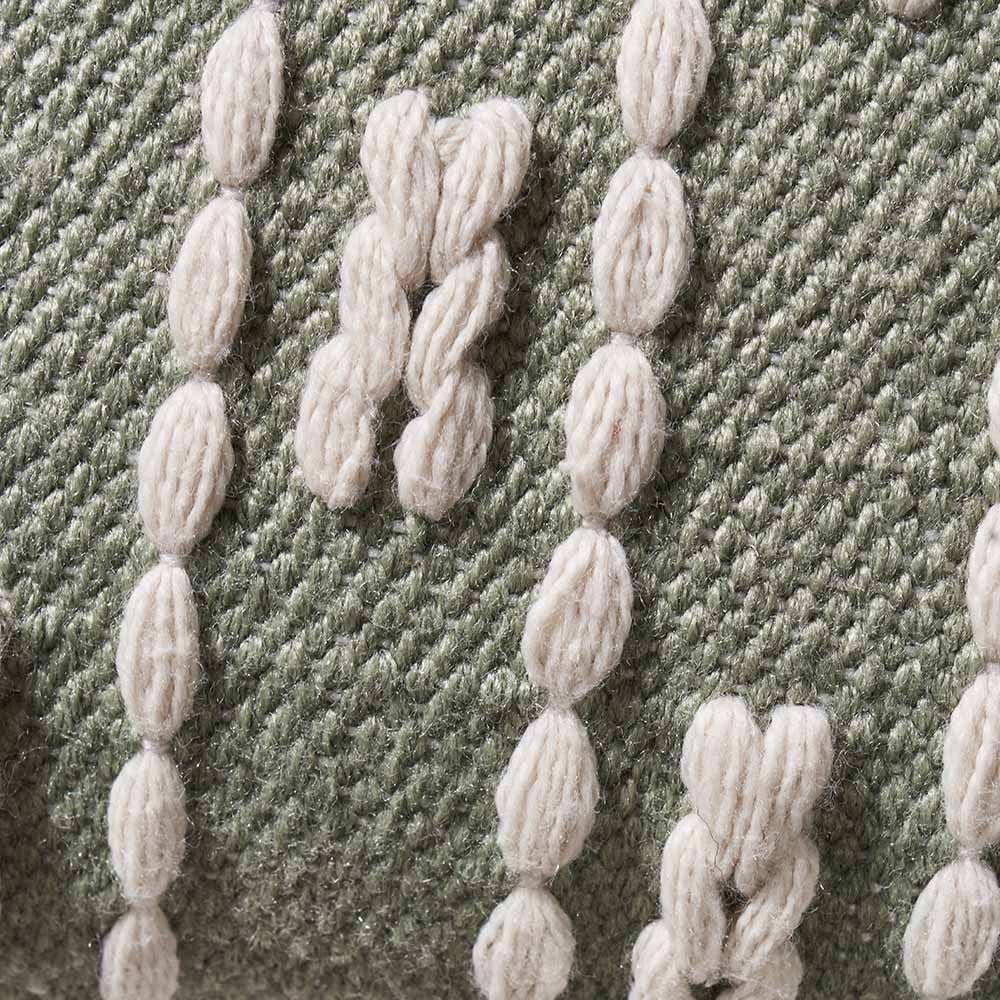 Sage and White Braid Design Square Scatter Cushion – Eco-Friendly Indoor & Outdoor Cushion