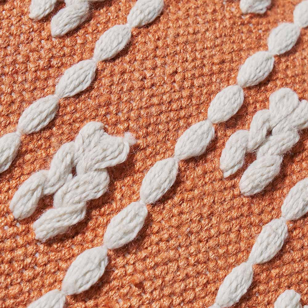 Terracotta and White Braid Design Scatter Cushion – Eco-Friendly Indoor & Outdoor Cushion