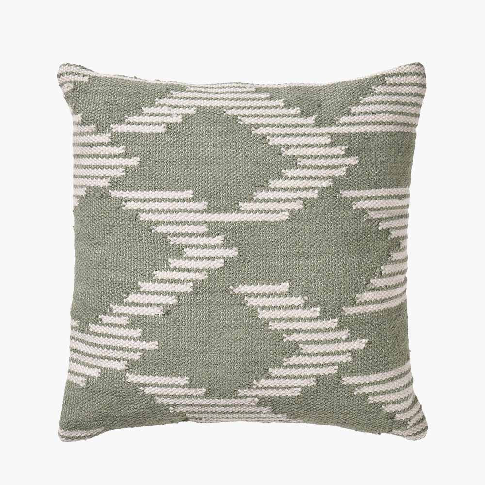 Sage and White Chevron Design Scatter Cushion – Eco-Friendly Indoor & Outdoor Cushion