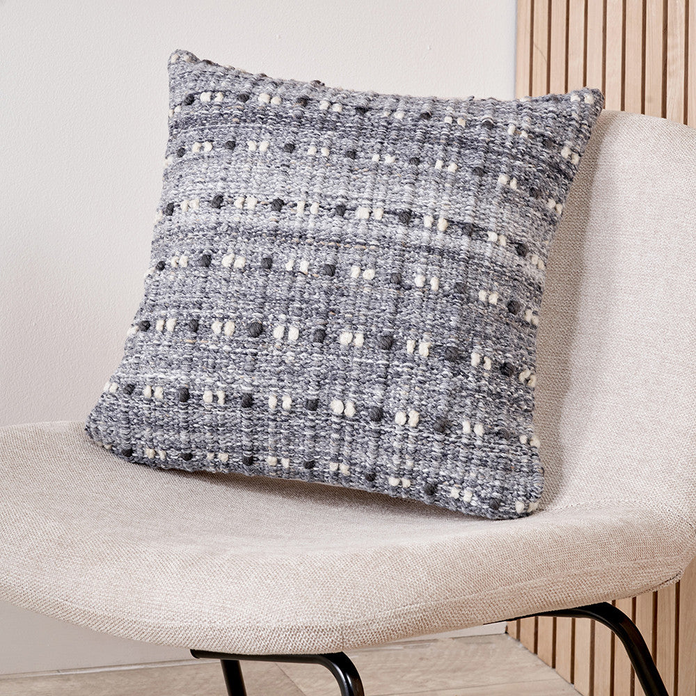 Grey Double Stitch Design Scatter Cushion – Eco-Friendly Indoor & Outdoor Cushion