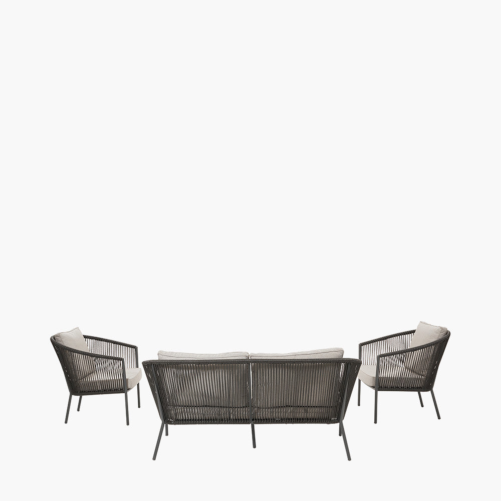 Shop this sophisticated set featuring a 2-seater sofa, two armchairs, and a spacious Acacia wood coffee table, all in a stylish Light Teak finish. Shop online today at www.nobleandnook.co.uk