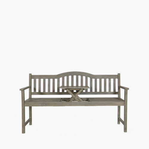 Introducing the Richmond Antique Grey Outdoor Bench with Pop-Up Table, an elegant addition to your garden or patio. Shop online today at www.nobleandnook.co.uk