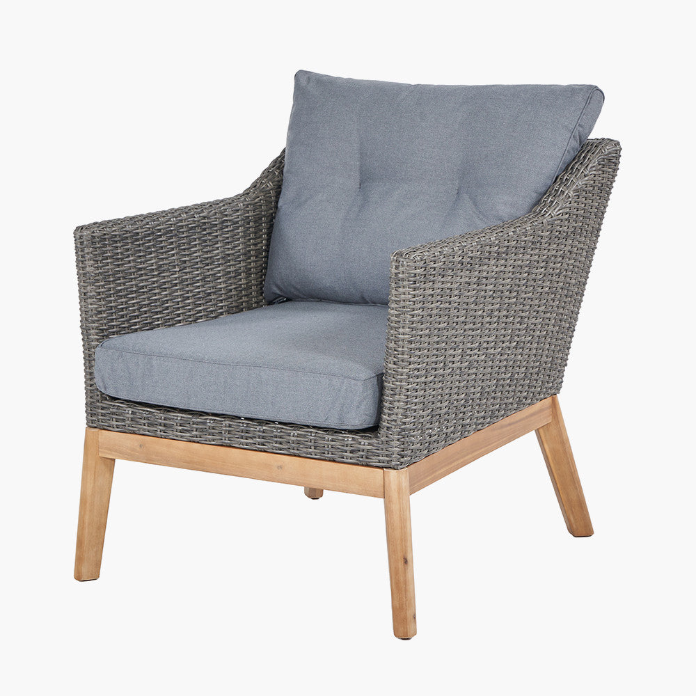 Shop the Larissa Outdoor Seating Set. Comprising of a 2 seater sofa, 2 armchairs and a coffee table, ideal for relaxed socialising, al fresco style. Shop online today www.nobleandnook.co.uk
