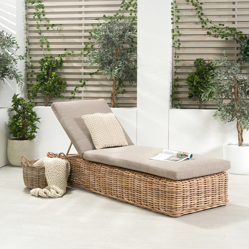 Garda Natural Antique Outdoor Sun Lounger