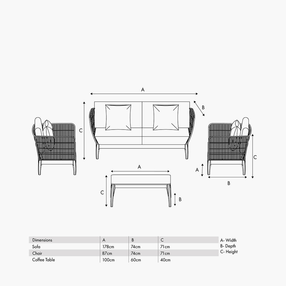 Moeven Outdoor Seating Set in Oatmeal