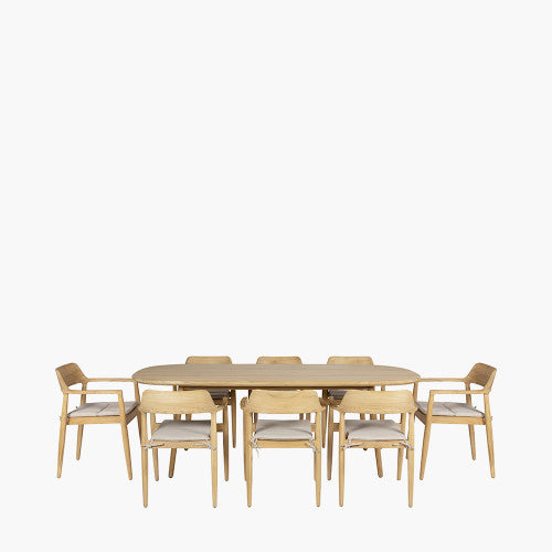 Experience timeless design and superior craftsmanship with the Salita 8 Seater Teak Outdoor Dining Set. Perfect for alfresco dining. Shop online today at www.nobleandnook.co.uk