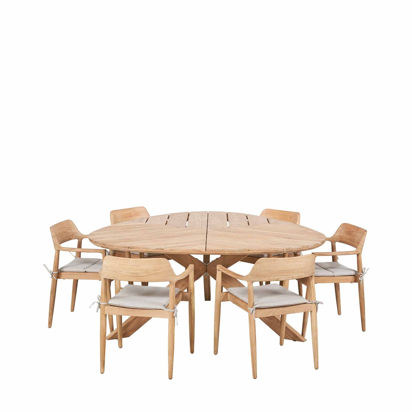 Elevate your outdoor dining experience with the Reuleaux 6 Seater Outdoor Dining Set, expertly crafted from premium teak wood for durability and timeless style. Shop online today at www.nobleandnook.co.uk