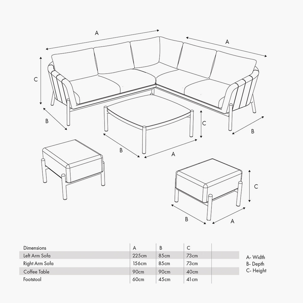 Elevate your outdoor living space with the Nevada Outdoor Corner Set, a contemporary and functional addition designed for both comfort and durability. Shop online today at www.nobleandnook.co.uk