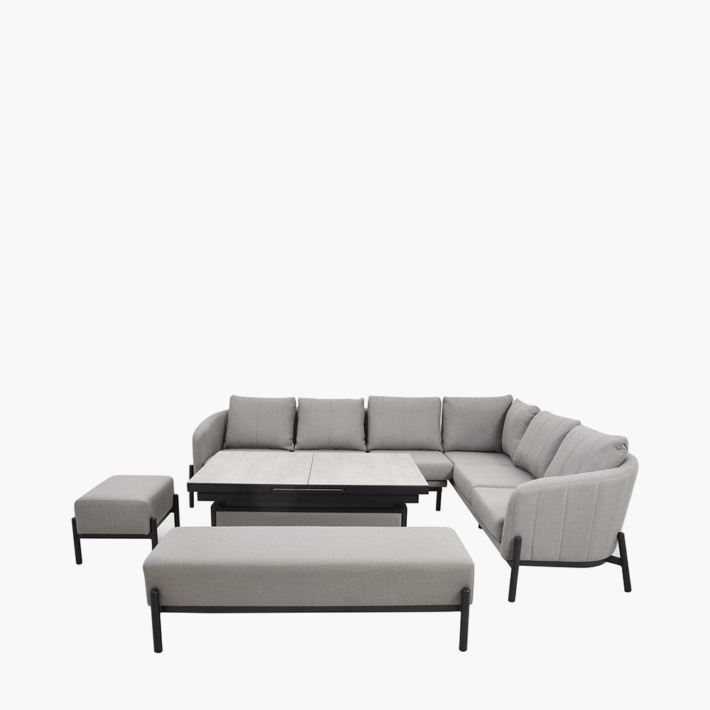 Create a modern and sophisticated outdoor space with the Nevada Large Outdoor Corner Set. Designed for both comfort and durability. Shop online today at www.nobleandnook.co.uk