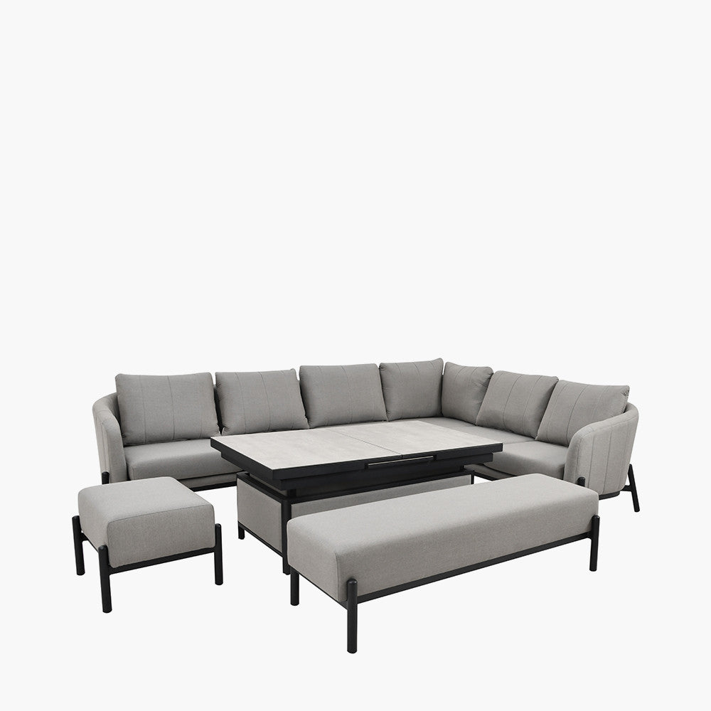 Create a modern and sophisticated outdoor space with the Nevada Large Outdoor Corner Set. Designed for both comfort and durability. Shop online today at www.nobleandnook.co.uk