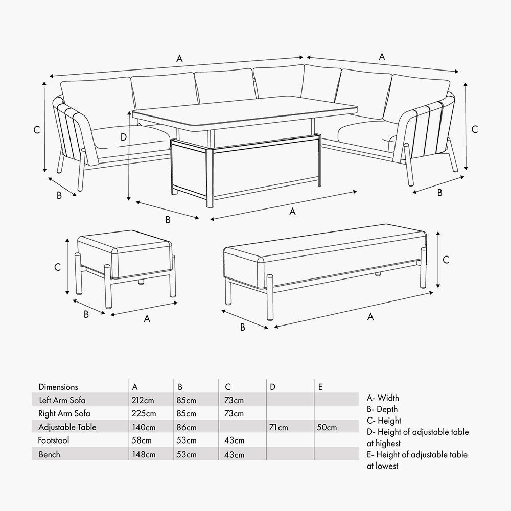 Create a modern and sophisticated outdoor space with the Nevada Large Outdoor Corner Set. Designed for both comfort and durability. Shop online today at www.nobleandnook.co.uk