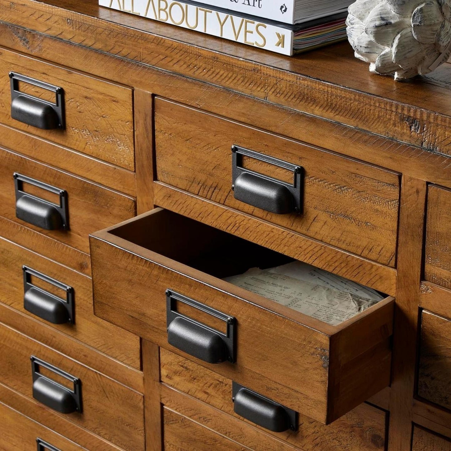 Shop this true statement piece, the Merchant Chest seamlessly blending industrial charm with rustic appeal, offering both style and functionality. Shop online today at www.nobleandnook.co.uk