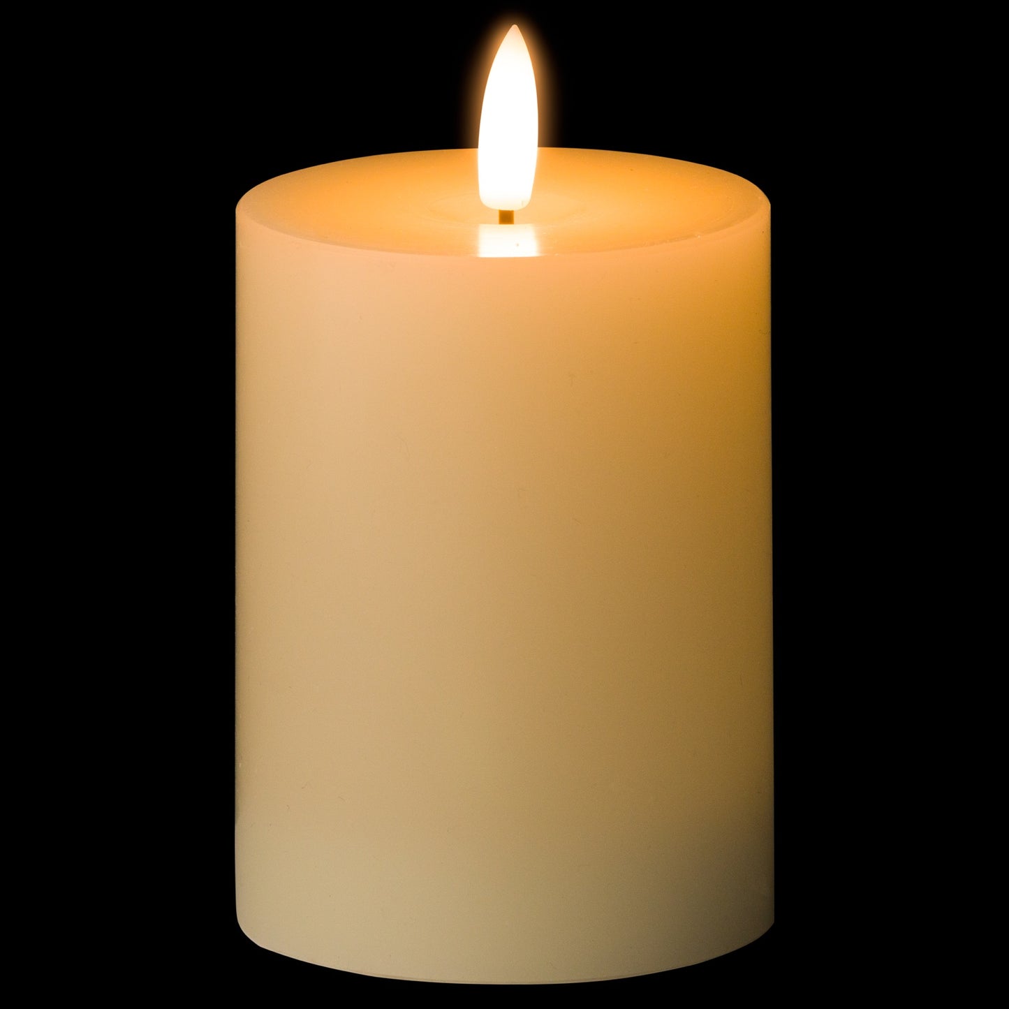 Luxe Collection Natural Glow 3x4 LED Cream Wax Candle – Real Wax Flameless Candle for Cosy Ambience