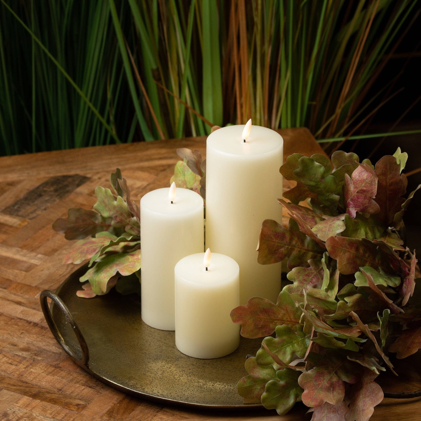 Luxe Collection Natural Glow 3x4 LED Cream Wax Candle – Real Wax Flameless Candle for Cosy Ambience