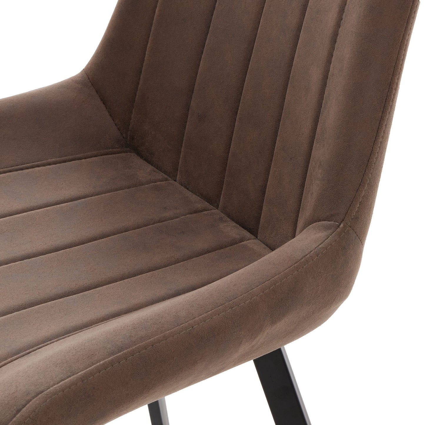 Malmo Coffee Dining Chair in Rich Brown Suede
