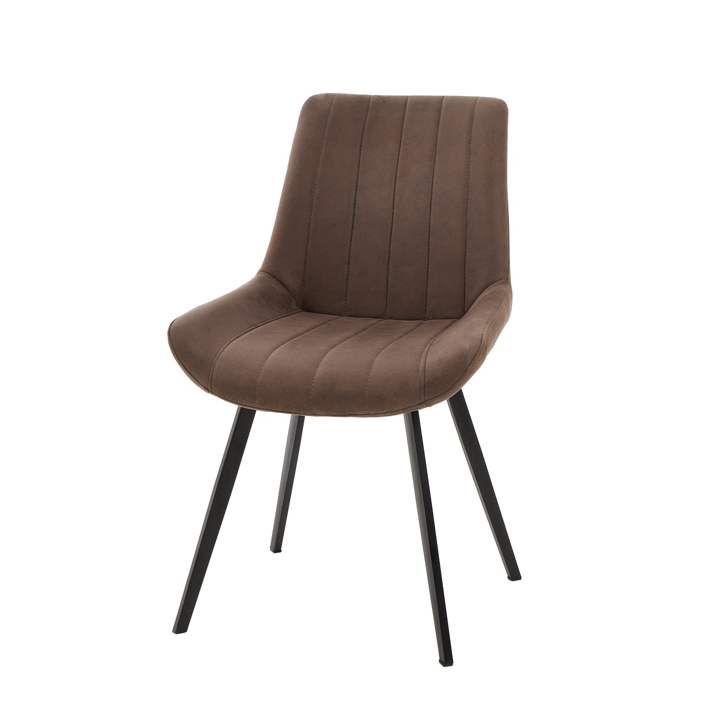 Malmo Coffee Dining Chair in Rich Brown Suede