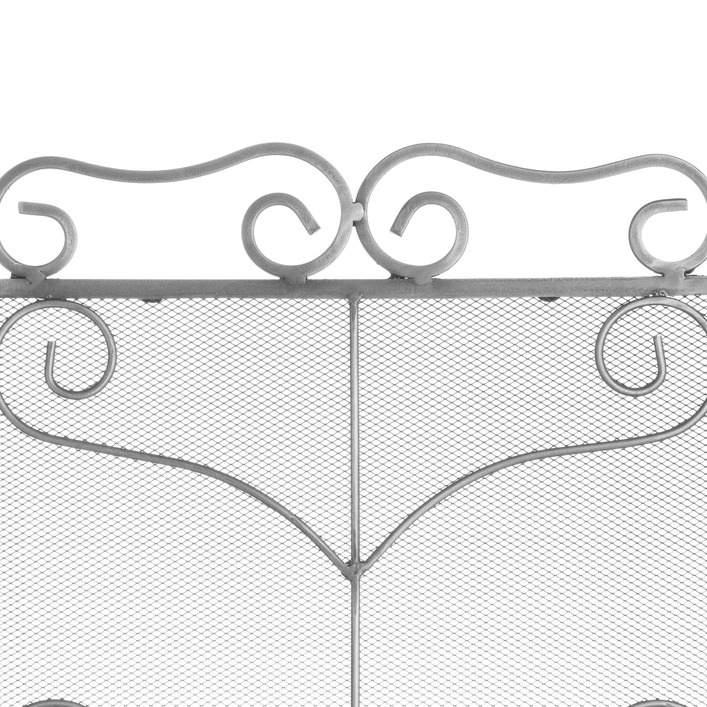 Heavy Large Antique Silver Fire Screen – Elegant Handcrafted Fireplace Guard