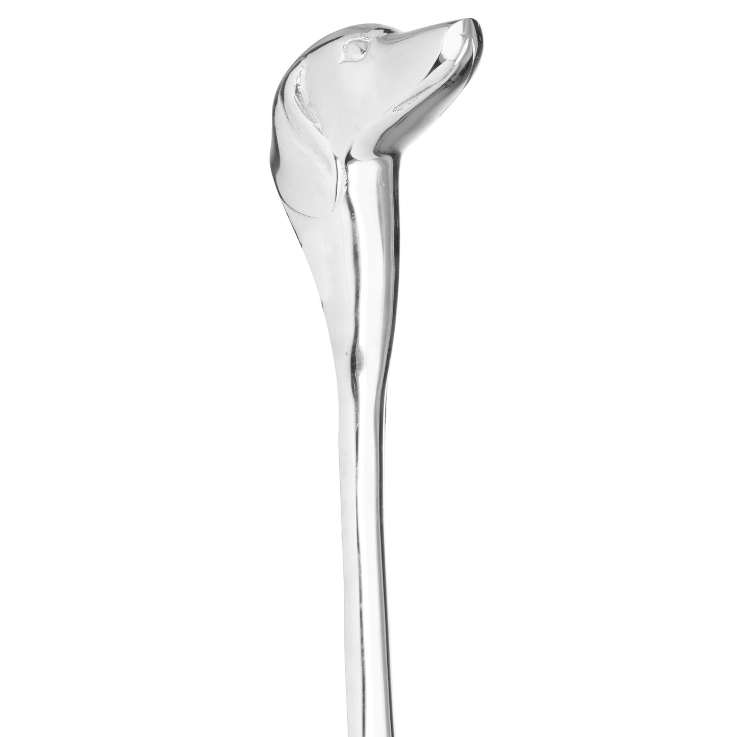 Silver Nickel Dog Head Detail Shoe Horn – Elegant Decorative Shoe Accessory for Timeless Interiors