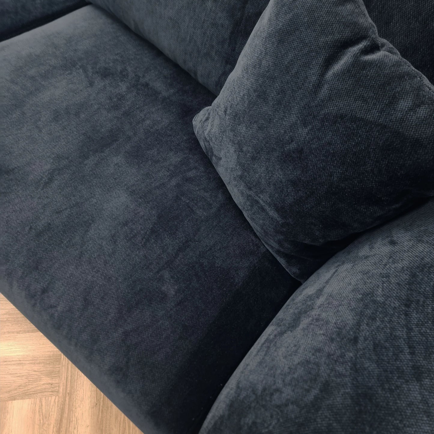 Shop the Lenox 2 and 3 Seater Sofas in Aegean Blue Velvet, timeless mid-century modern sofas with deep sumptuous cushions for you to sink into and relax. Crafted with a solid wooden frame and high-density foam padding. Shop online today at www.nobleandnook.co.uk