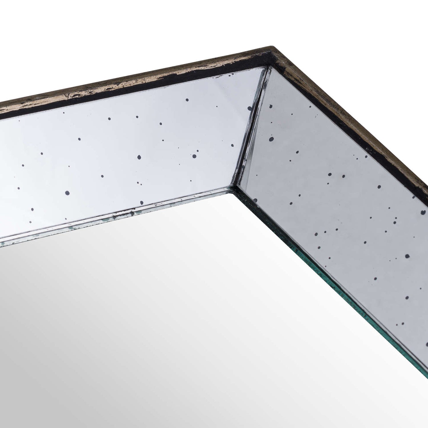Astor Distressed Mirrored Square Small Tray with Wooden Detailing β Rustic Luxe Accent for Modern UK Homes